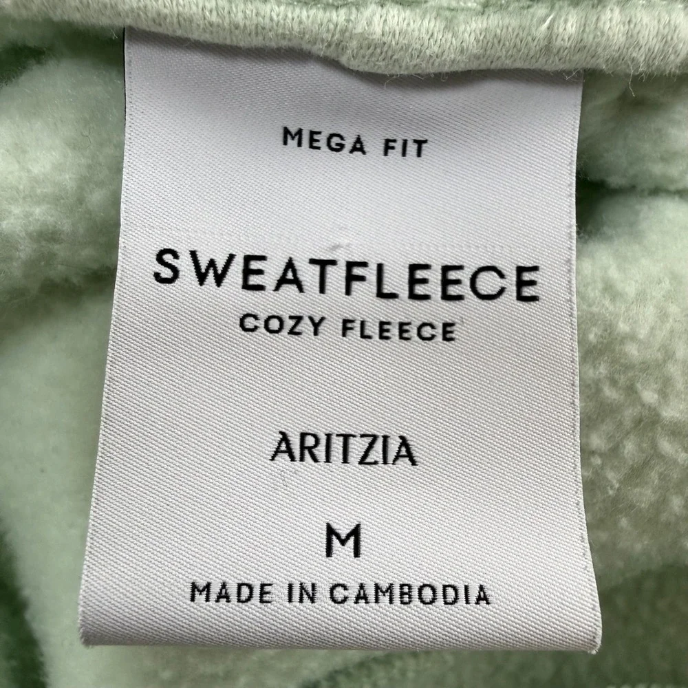 Aritzia Sweatfleece Mega Cargo Sweatpants Sage Green M Cozy Premium - Picture 6 of 8